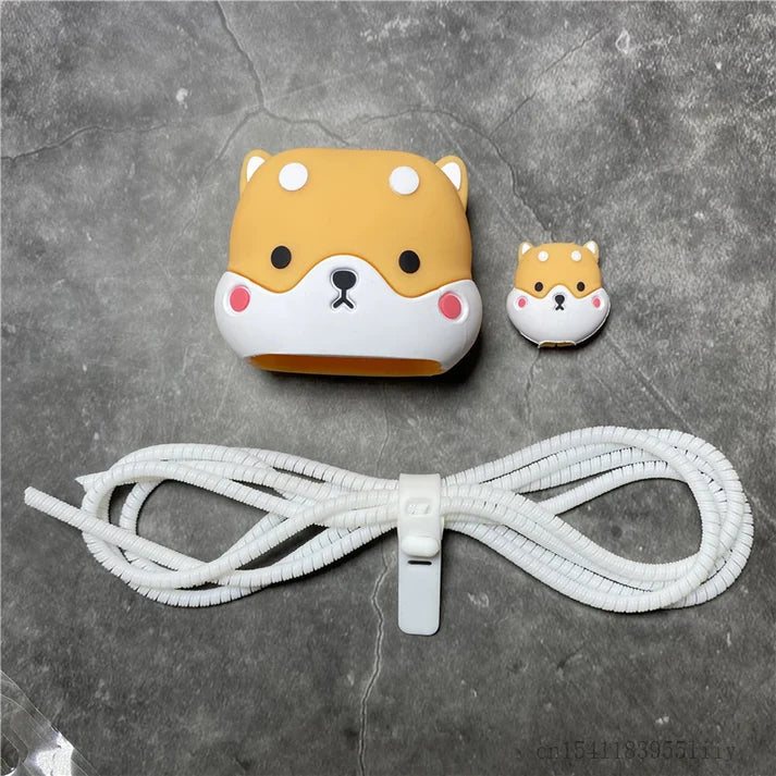 Iphone Charger Case Cover - Sweet Monkey - 4 Piece Set (With Wire Protector)