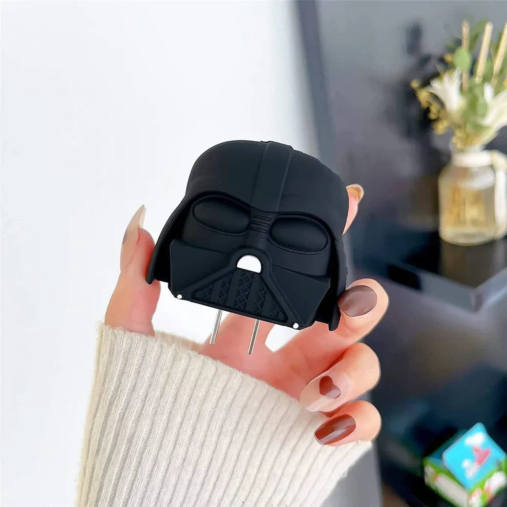 Iphone Charger Case Cover - Darth Vader - 4 Piece Set (With Wire Protector)