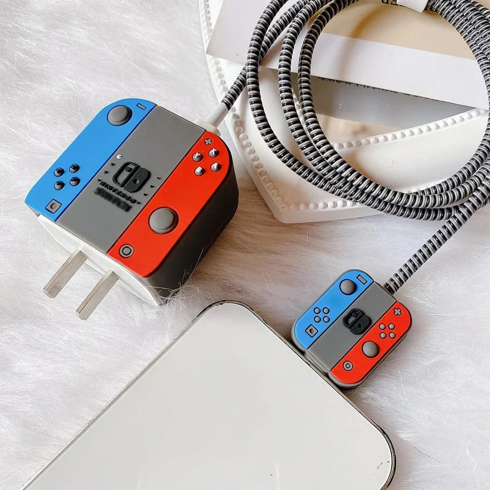 Iphone Charger Case Cover - Nintendo Classic - 4 Piece Set (With Wire Protector)