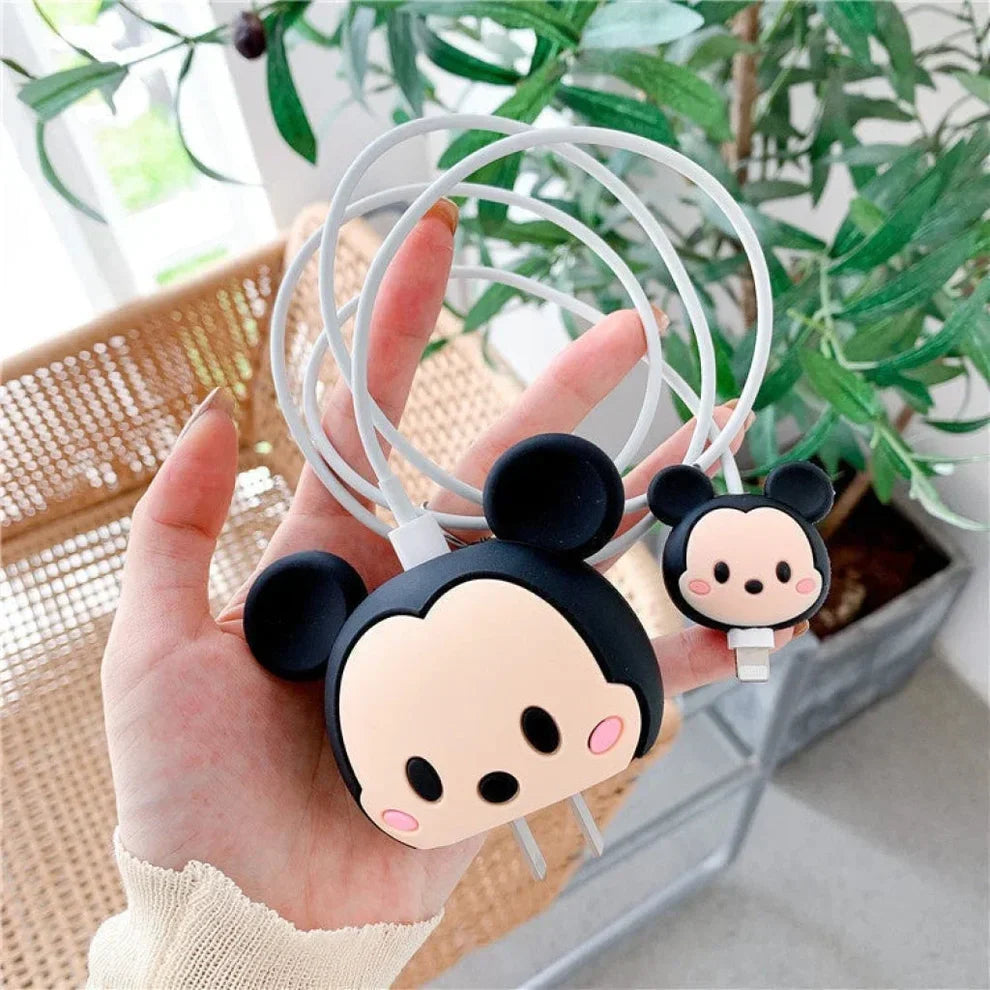 Iphone Charger Case Cover - Minnie Mouse - 4 Piece Set (With Wire Protector)
