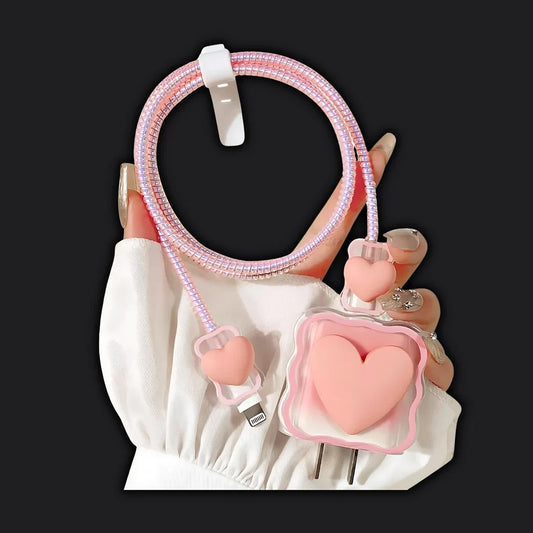 Peach Heart Charger Protector